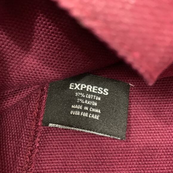 Express waxed denim burgundy plum coat - Picture 7 of 7